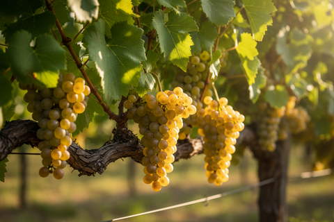 Chardonnay Grapes on a Vine