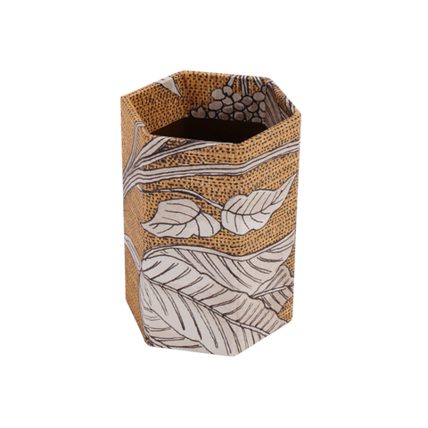 Botanical Print Pen Pot Hexagonal