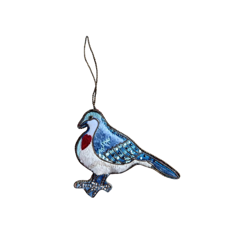 Velvet Luzon Bleeding-Heart Dove Decoration