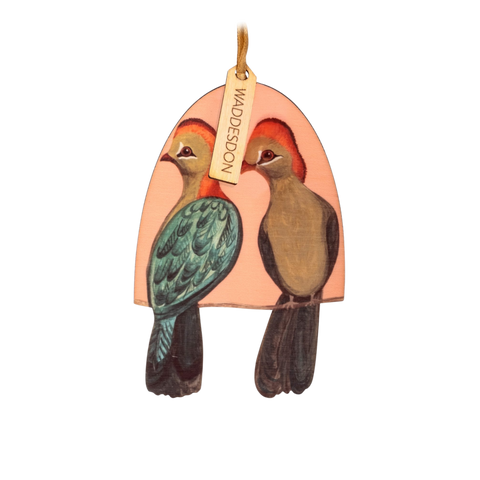 Wooden Fischer’s Turaco Pair Decoration by Dog & Dome
