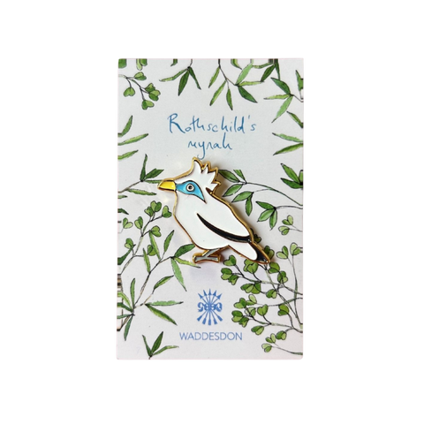 Rothschild’s mynah bird enamel pin badge