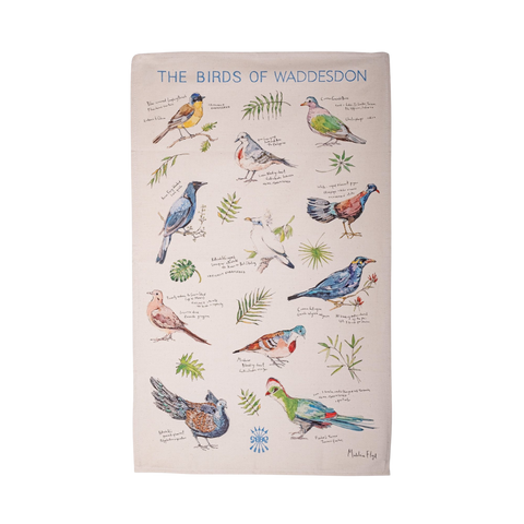 The Birds of Waddesdon tea towel