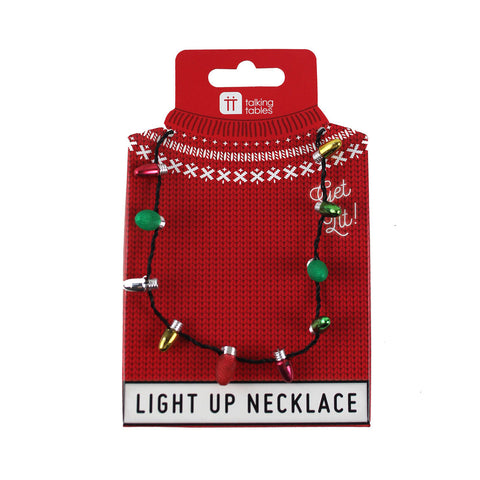 Talking Tables Light Up LED Christmas Necklace