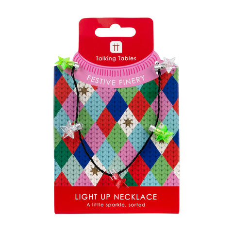 Talking Tables Light Up LED Festive Star Necklace