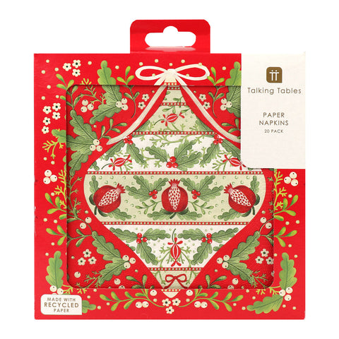 Talking Tables Red Christmas Paper Napkins